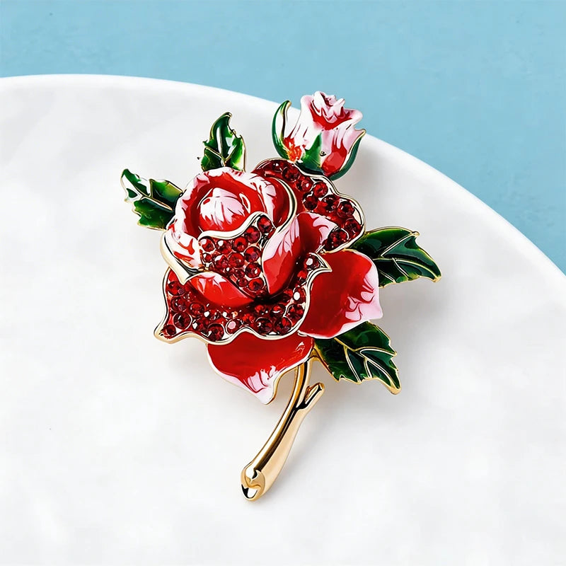 PENDRA Rosabelle Large Rose Flower Brooch