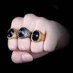 PENDRA Rhinestone Starry Night Steel Ring