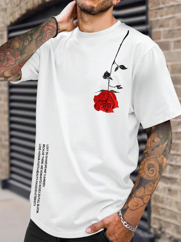 PENDRA Rose Alphabet Print T-Shirt