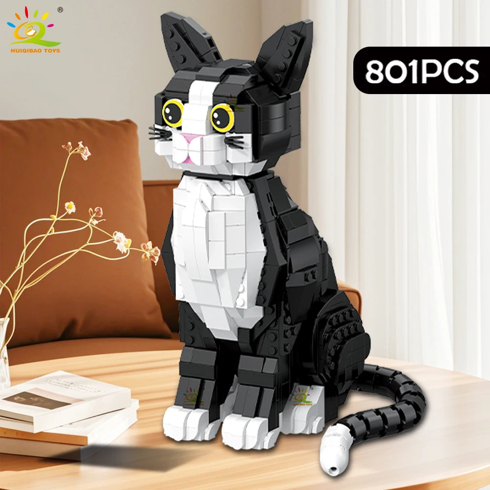 PENDRA Tabby Cat Black Building Set