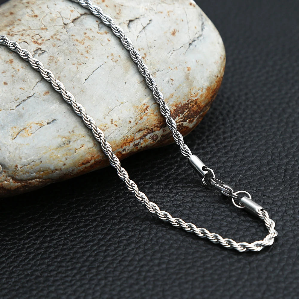 PENDRA Rololink 3mm 316L Stainless Steel Chain Necklace