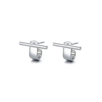 VENTFILLE 925 Sterling Silver Geometry Studs Earring for Women Splicing Korean Hip Hop Versatile Jewelry Gift Dropshipping