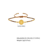 Saint Benedict Mini Beaded Bracelets for Men,Stainless Steel Round Charm Adjustable Rope Wristband,Bohemian Religious Jewelry