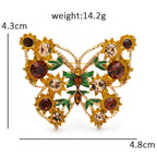 PENDRA Vintage Flower Butterfly Brooch