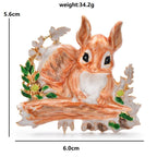 PENDRA Woodland Enamel Squirrel Brooch