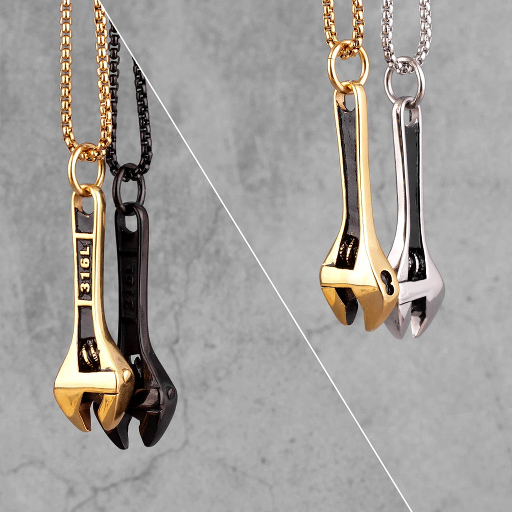 PENDRA Worker Wrench Boyfriend Steel Necklace