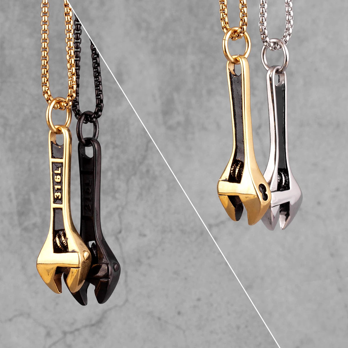PENDRA Worker Wrench Boyfriend Steel Necklace