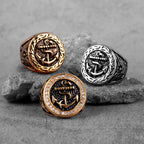 PENDRA Anchor Navy Ocean Steel Ring