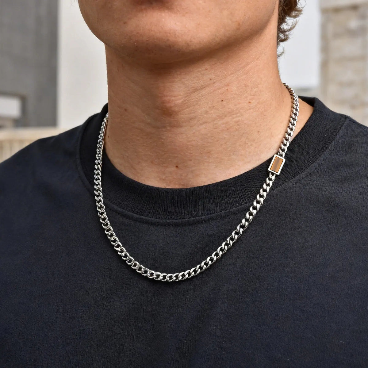 PENDRA Cuban Stone Link Chain Necklace