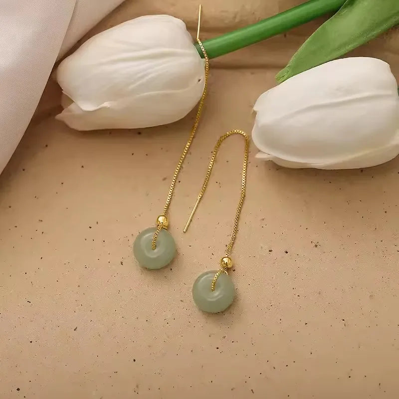 PENDRA Jade Hetian Ear Earrings
