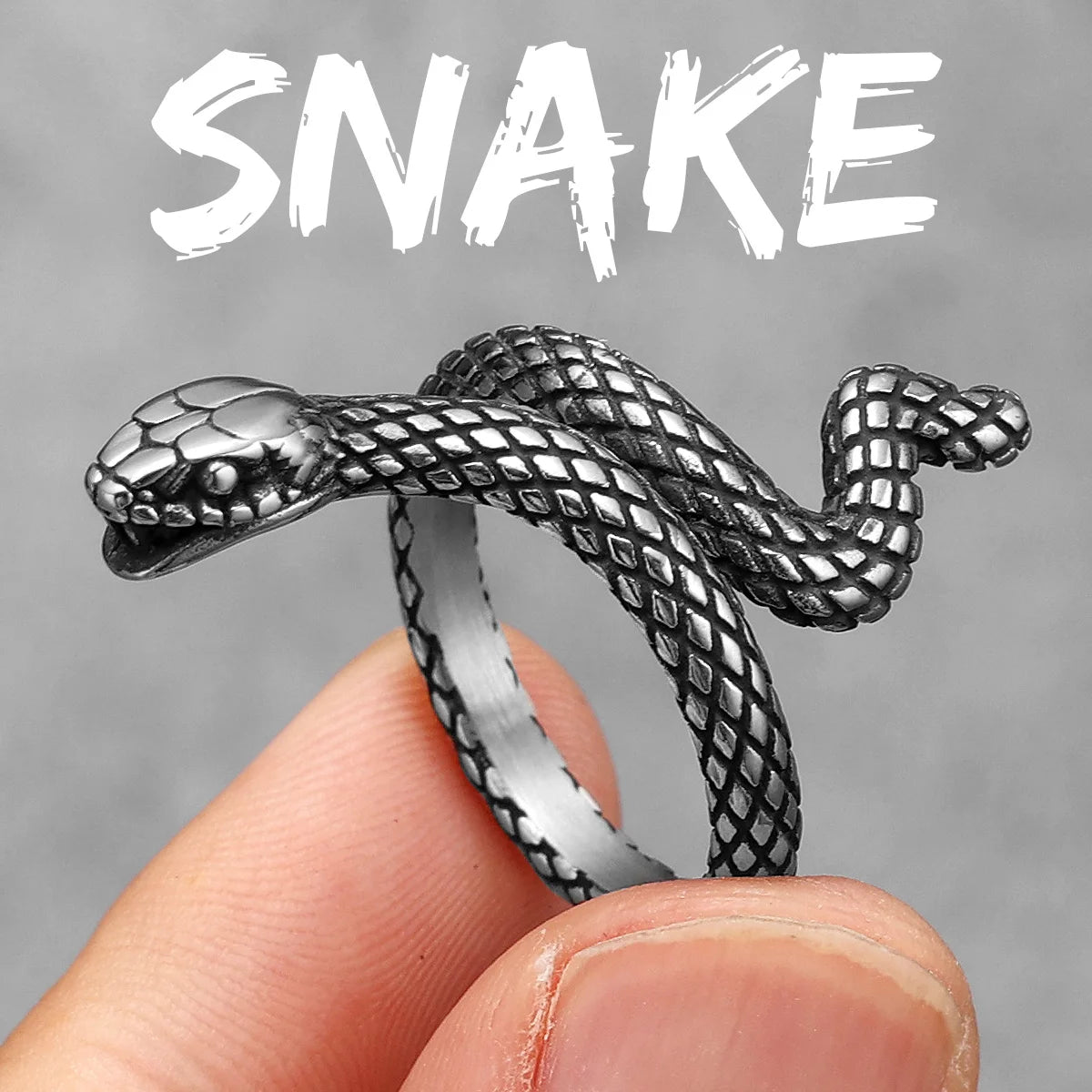 PENDRA Animal Snake Viper Steel Ring
