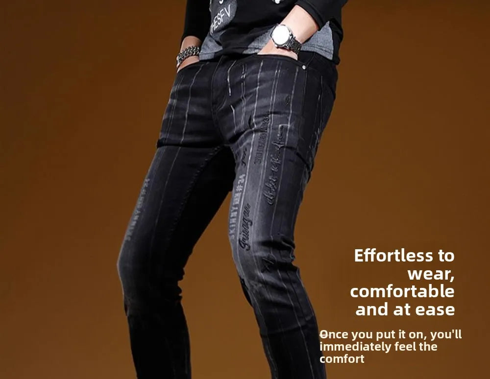 PENDRA Cowboy Black Letter Pants