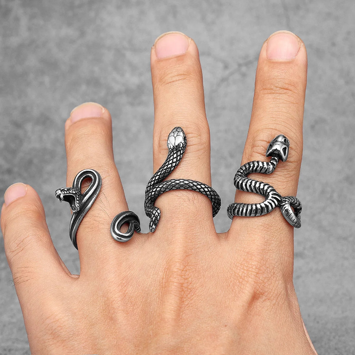 PENDRA Animal Snake Viper Steel Ring