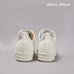 PENDRA Ivory Street Off-White Canvas Low-Top Lace-Up Platform Sneakers