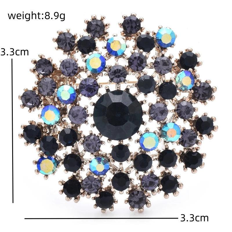 PENDRA Dandelia Rhinestone Dandelion Flower Brooch