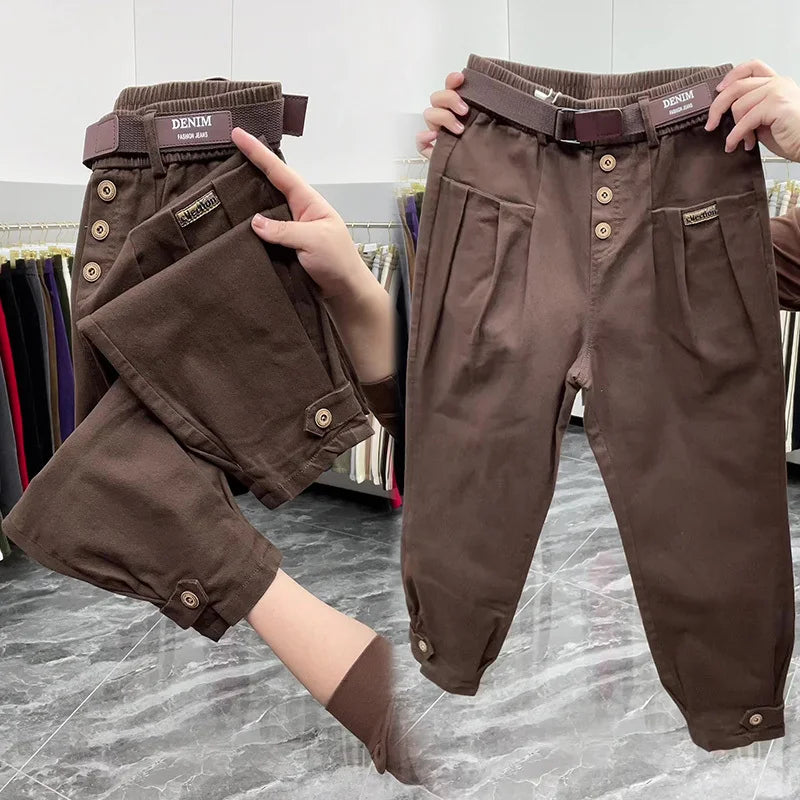 Solid Color Pants Women 2024 New Fashion Spring Autumn Korean Loose Casual Harem Pants Trousers