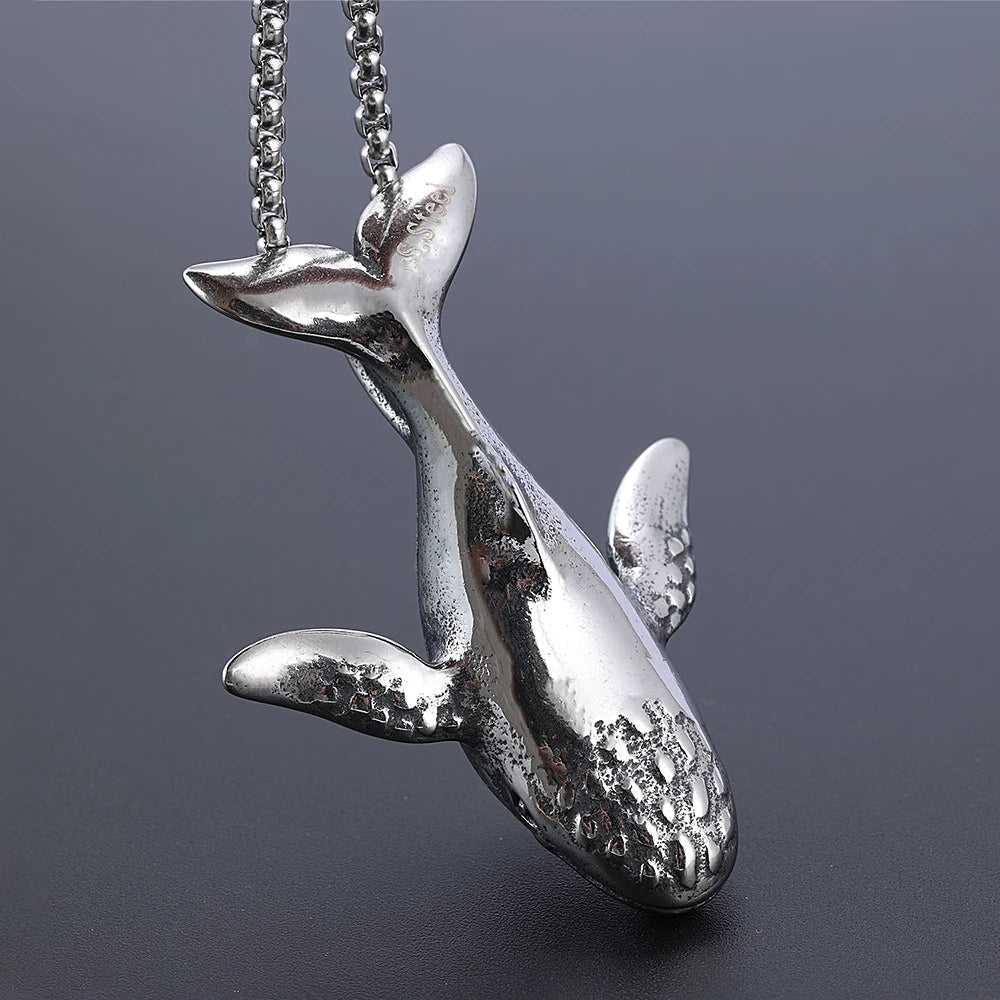 PENDRA Whaletail Stainless Steel Whale Pendant