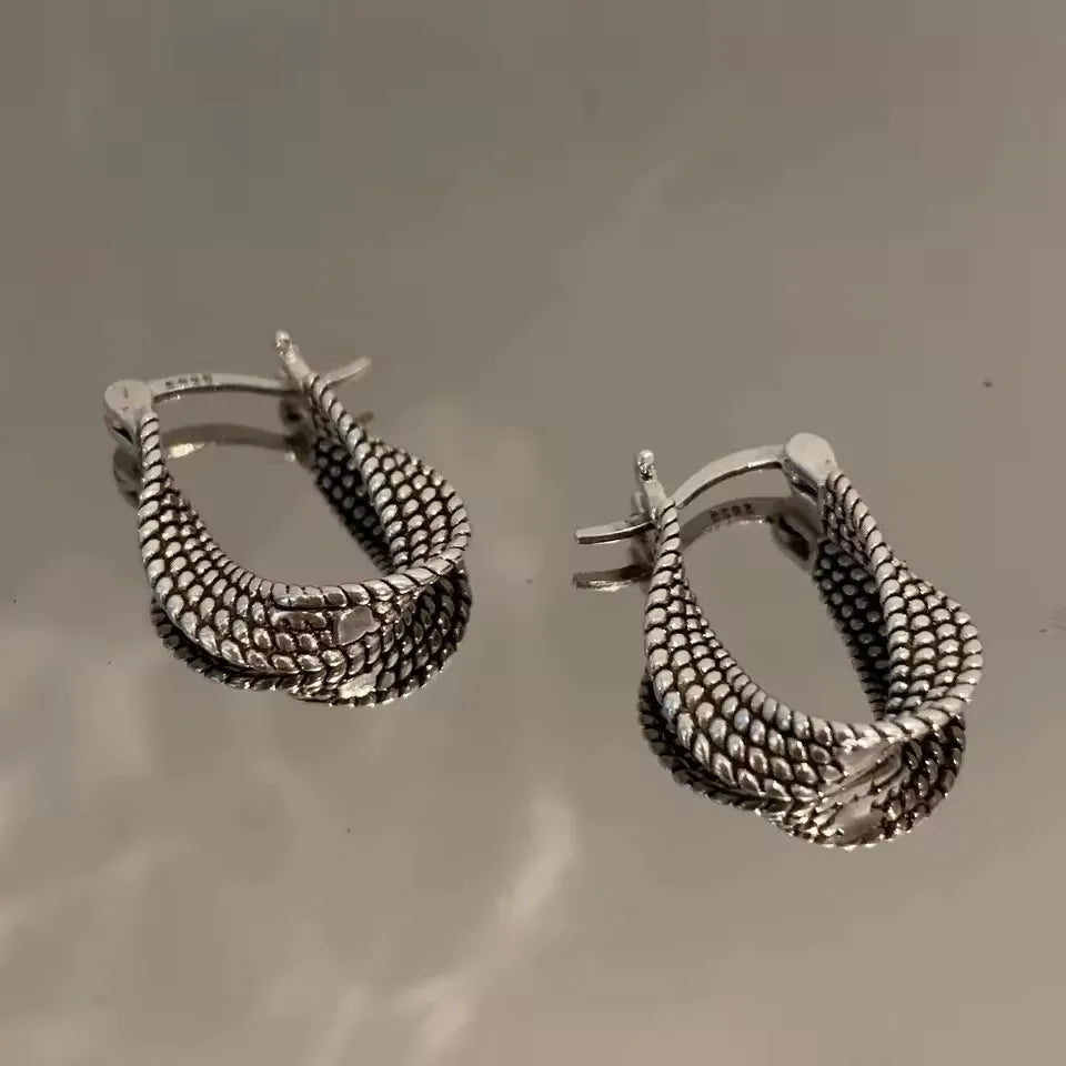 PENDRA Hoop Sterling Silver 3 Earrings