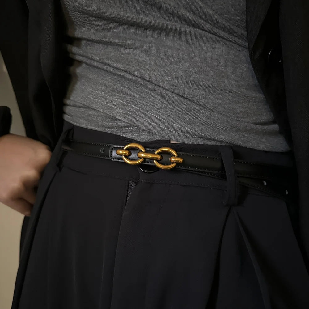PENDRA Fayeyne Genuine Leather Elegant Slim Belt