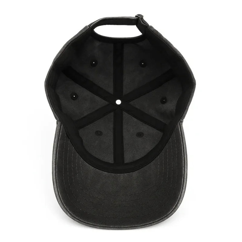 Edgy Hell Reaper Themed Distressed Adjustable Cap Collectible Bold Statement Piece For Daily Wear And Motorcycle