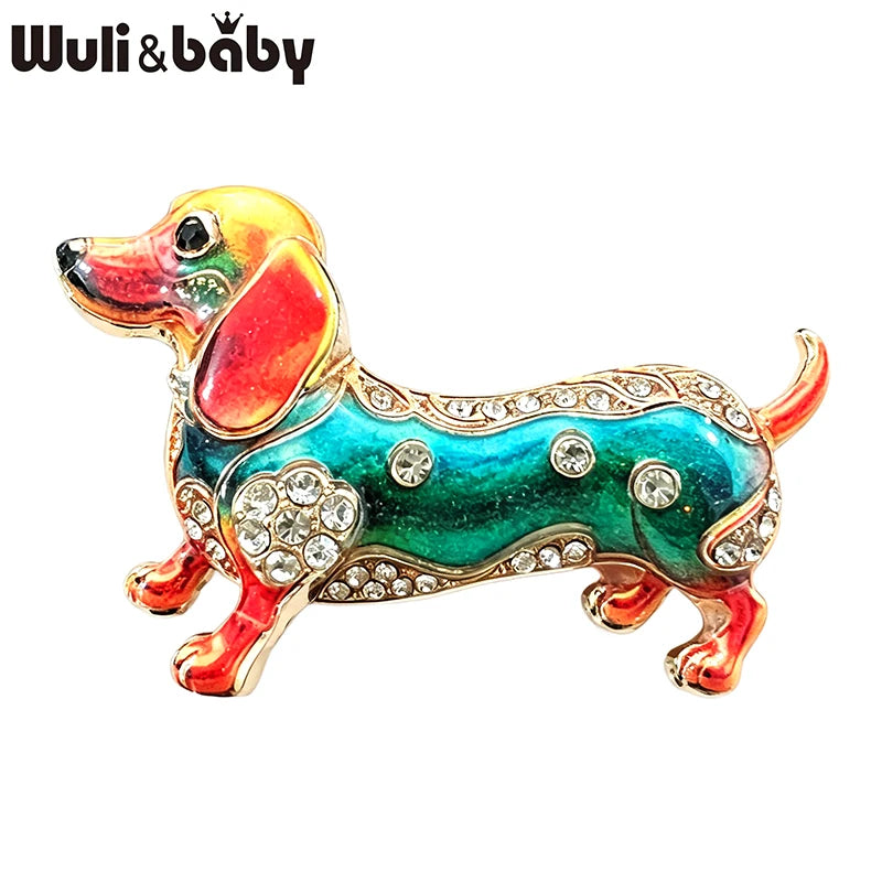 PENDRA Dax Rhinestone Dachshund Dog Brooch