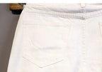 Summer Thin Luxury Designer Slim-Fit Men's Jeans Shorts Boyfriend White Color Striped Street Wear Cotton Casual Short Trousers