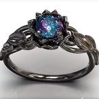 PENDRA Black Rose Crystal Ring