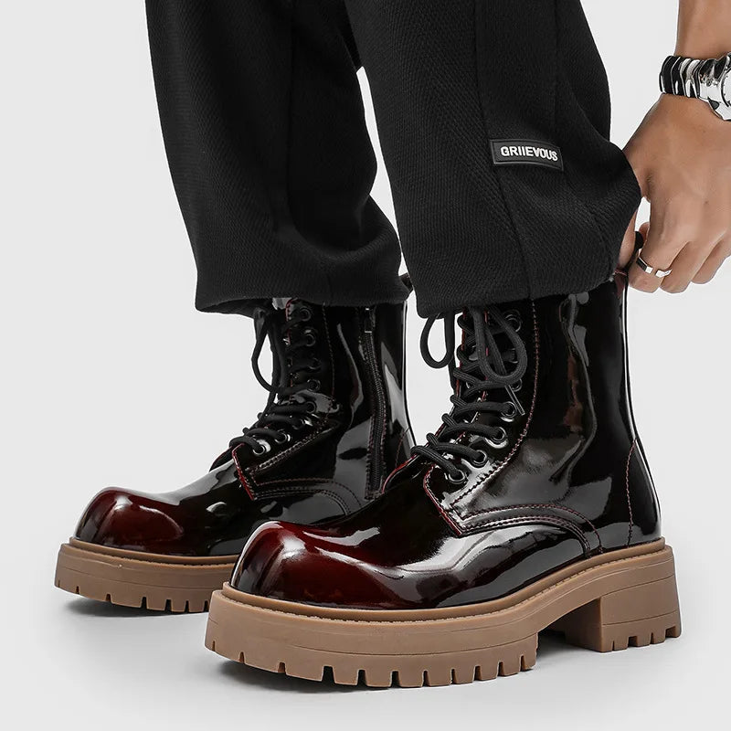 PENDRA Leather Thick Soled Boots