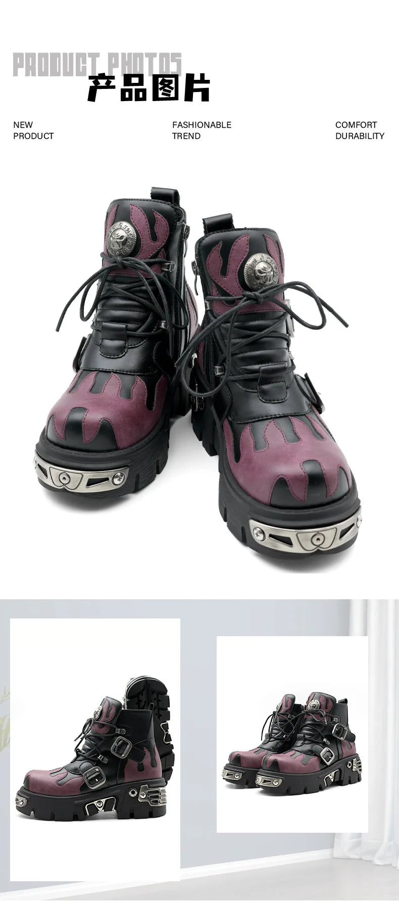 PENDRA Platform Rock Punk Boots
