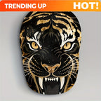 1pc, Tiger Print Golden  Cap, Unisex, Casual and Fashionable, Outdoor Sun Protection, Breathable and Adjustable, Trendy Street