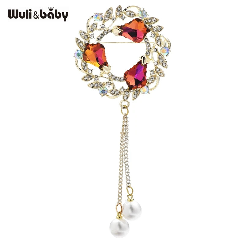 PENDRA Harvest 4-Color Palace Wheat Flower Wreath Brooch