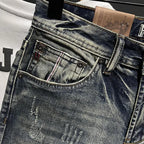Harajuku Fashion Luxury Clothing Men's Knee-length Shorts Summer Denim Casual Jeans Vintage Washed  High-end Streetwear Shorts