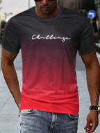 PENDRA Printed Sports Gradient T-Shirt