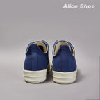 PENDRA Blue Shadow Blue Canvas Low-Top Lace-Up Platform Sneakers