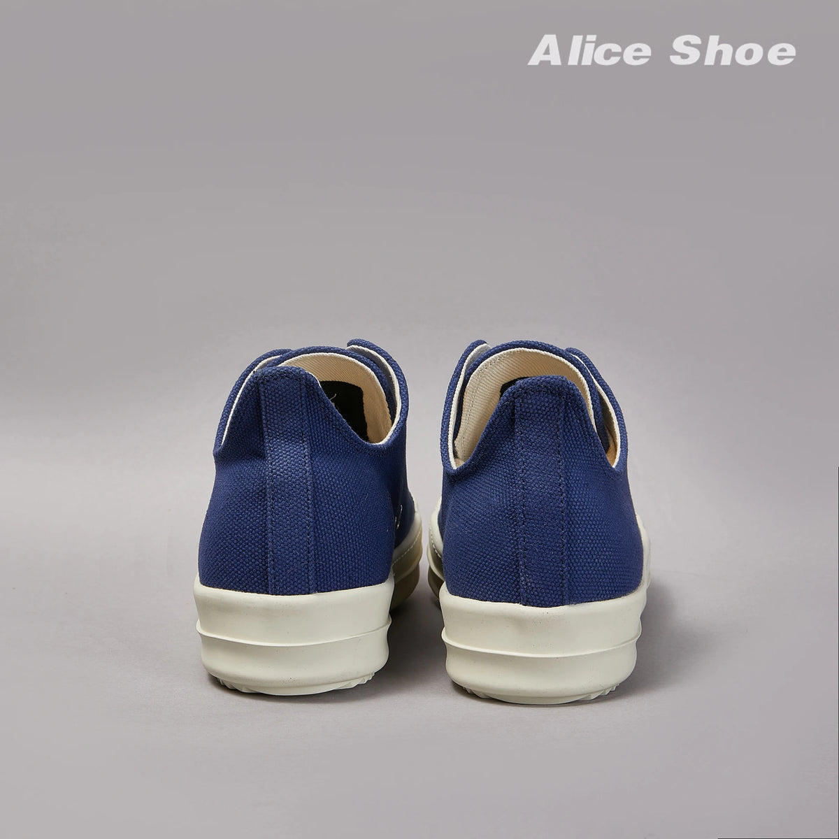 PENDRA Blue Shadow Blue Canvas Low-Top Lace-Up Platform Sneakers
