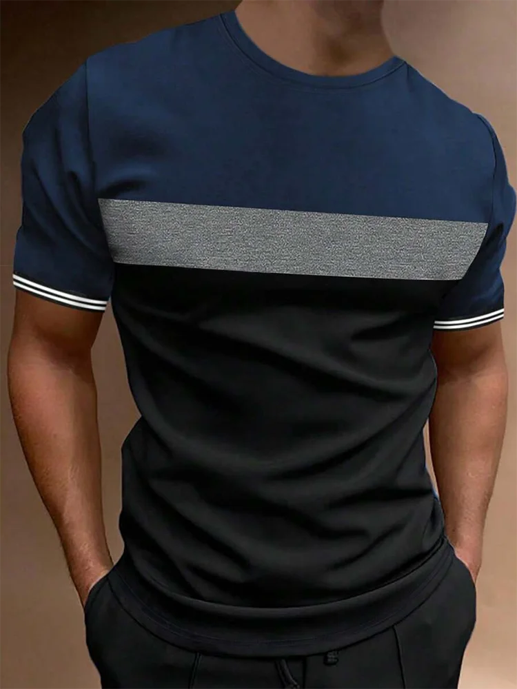 Summer Daily Street Men's T-shirt Outdoor Sports Loose Comfortable Men's T-shirt Fitness Exercise Fashion Men's Short-sleeved