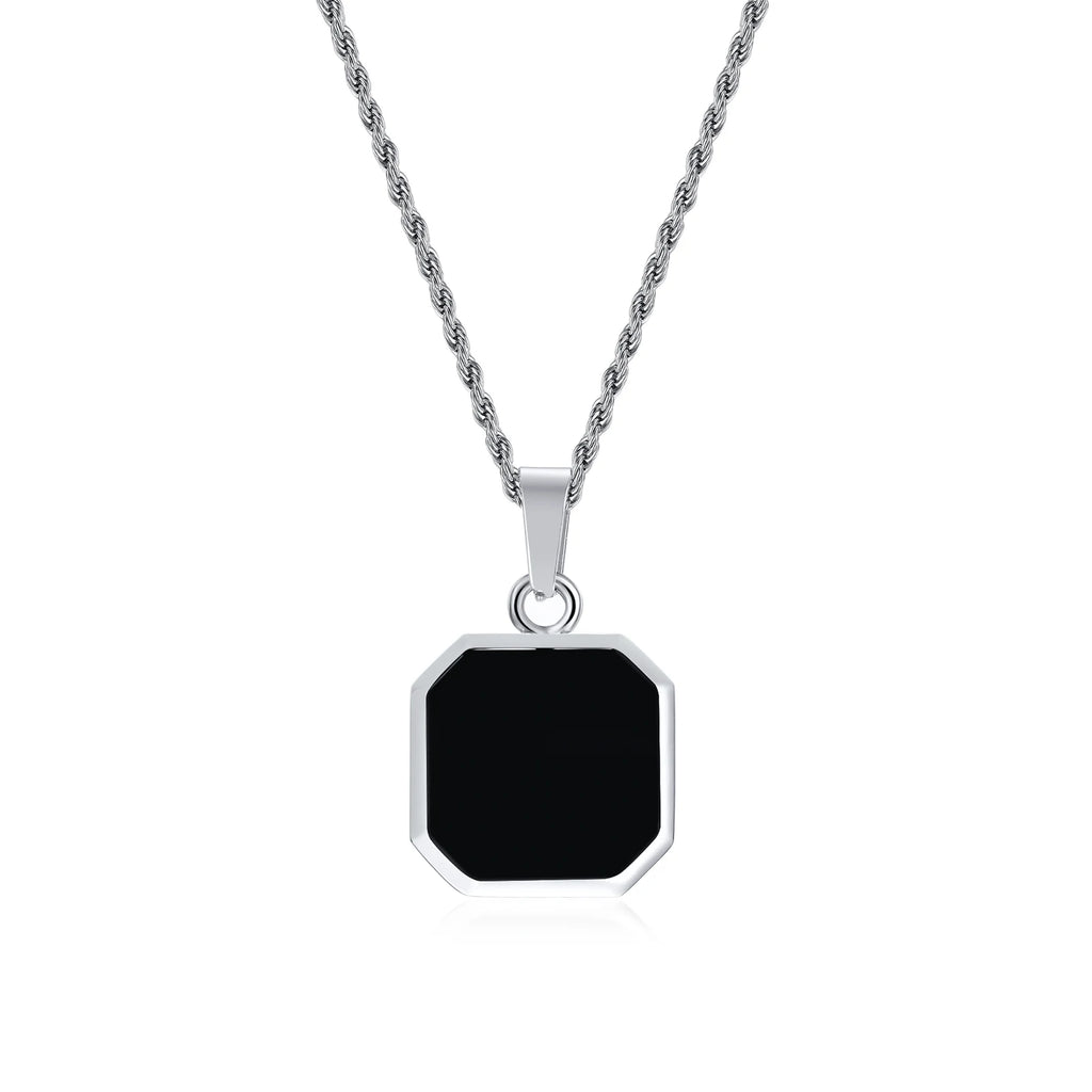 PENDRA Square Twisted Pendant Necklace