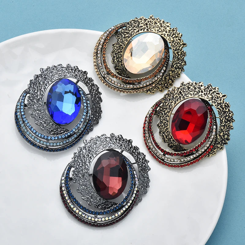 PENDRA Celestine4 Crystal Brooch