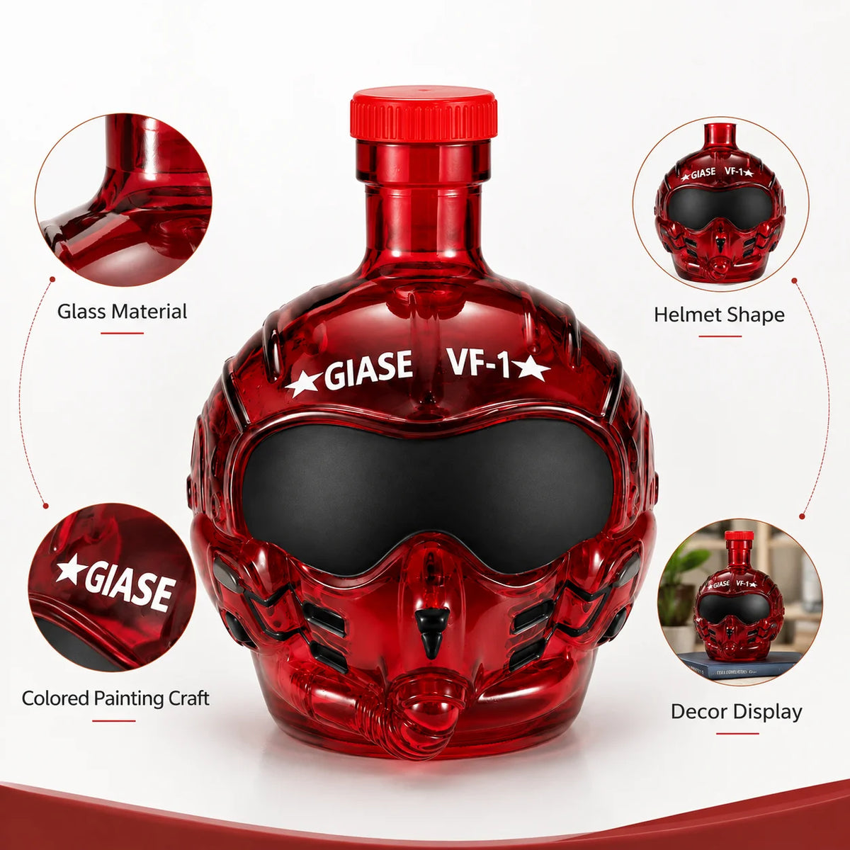 PENDRA Pilot Helmet 350ml Glass Whiskey Decanter