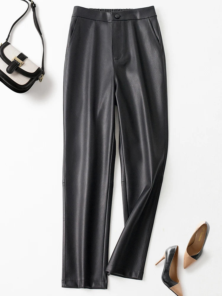 PENDRA Waist Straight Leg Elastic Pants