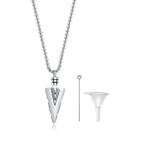 Mens Cremation Urn Necklace for Ashes,Stainless Steel Tribal  Arrowhead Memorial Pendant,Bereavement Keepsakes Gifts