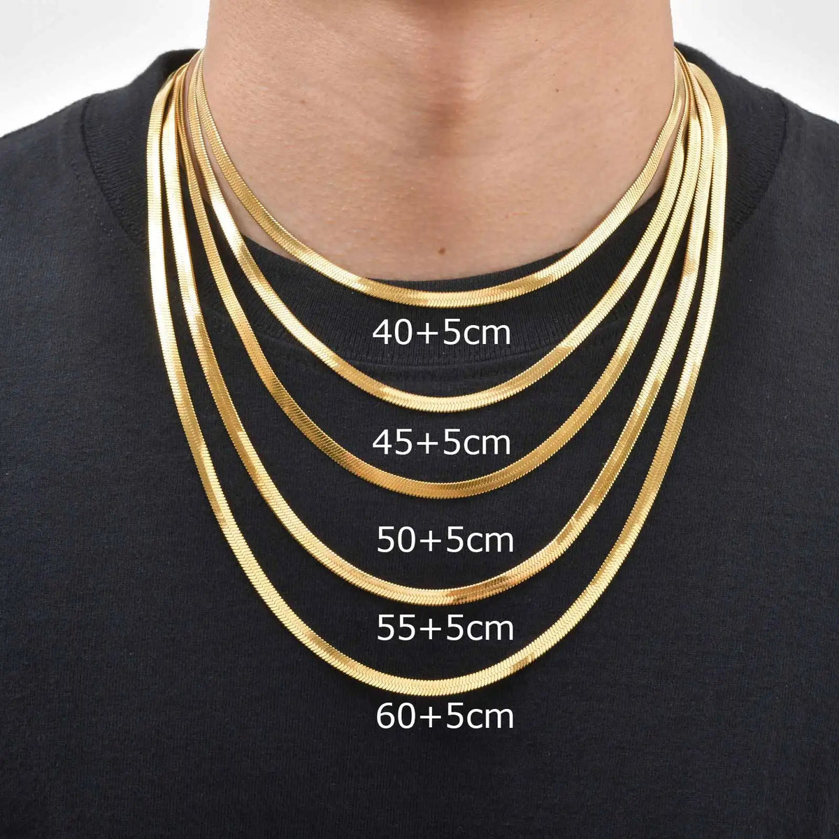 3/4/5mm Flat Snake Chain Necklace for Men Women,Stainless Steel Blade Chain Choker,Punk Hip Hop Jewelry Gift for Him