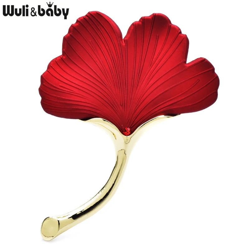 PENDRA Gingkoelle Soft-Paint Ginkgo Leaf Brooch