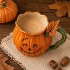 Pumpkin Resin Mug Halloween Decorative Cup Cute Holiday Coffee Mug Gift for Friends Family Fall Party Table Decor