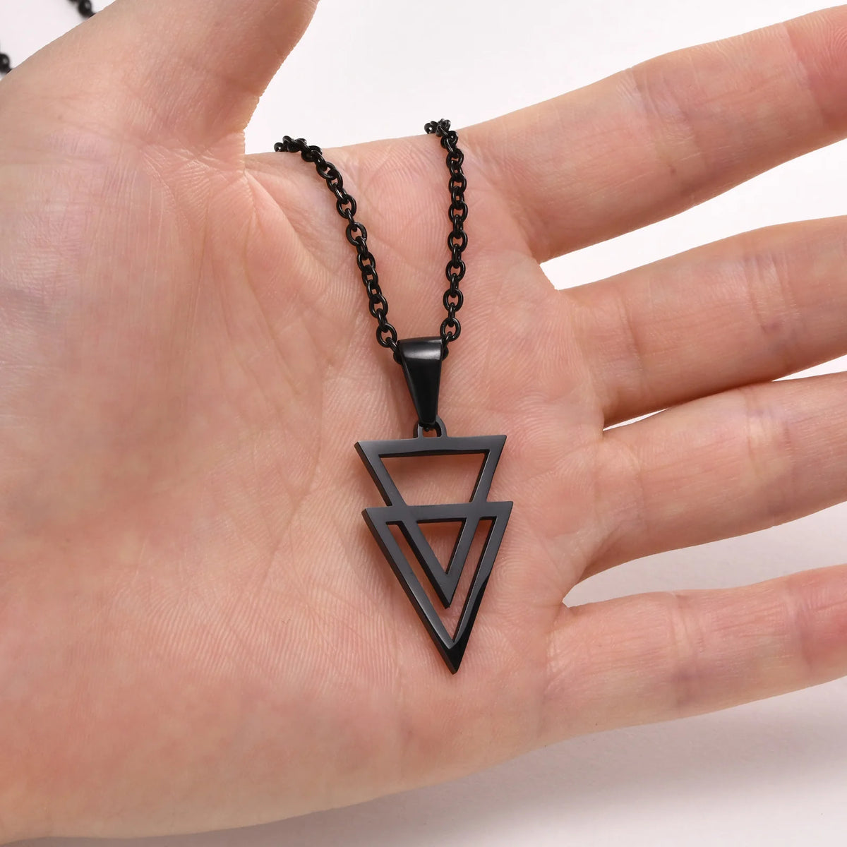 PENDRA Triangle Hollow Pendant Necklace