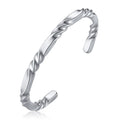 Vintage Twisted Open Bracelet for Men,Stainless Steel Irregular Twisted Bangle,Retro Punk Jewelry Gift