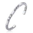 Vintage Twisted Open Bracelet for Men,Stainless Steel Irregular Twisted Bangle,Retro Punk Jewelry Gift