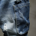 PENDRA Washed Distressed Ripped Pants