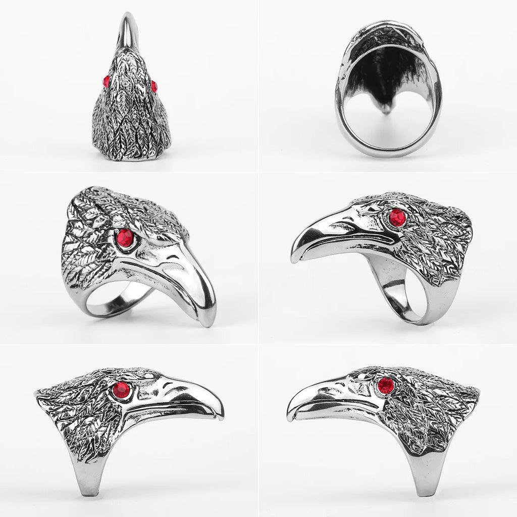 PENDRA Rock Crow Bird Steel Ring