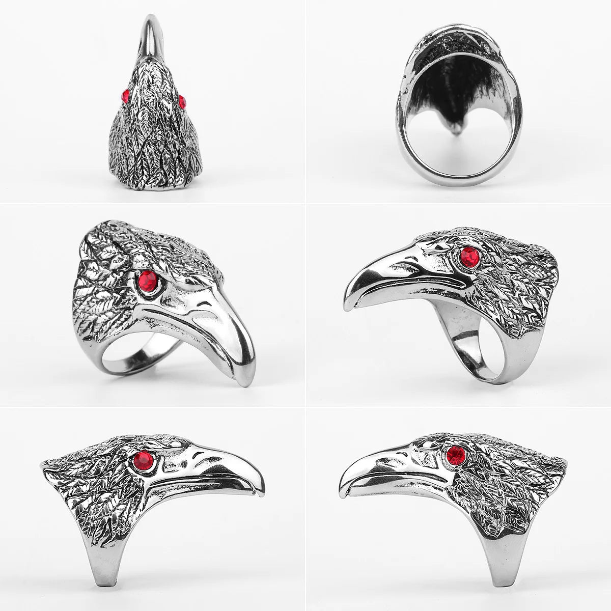 PENDRA Rock Crow Bird Steel Ring